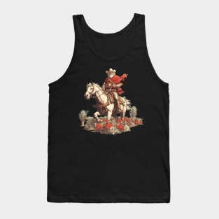 Western Christmas Santa Cowboy Tank Top